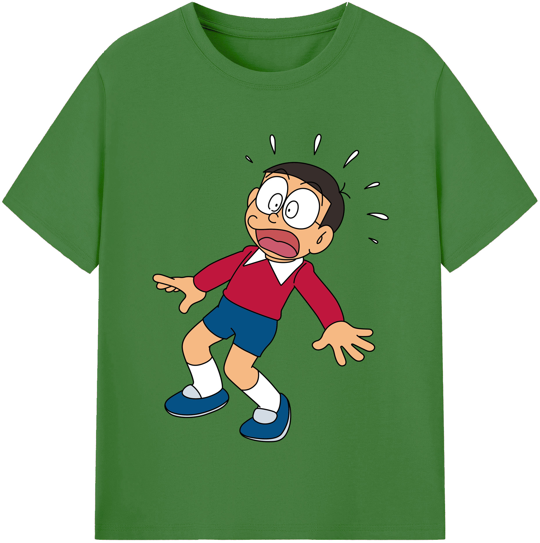 （画像用） ドラえもん 野比 のび太 Doraemon Nobita Nobi レディースカジュアルプリントTシャツ（綿100％）